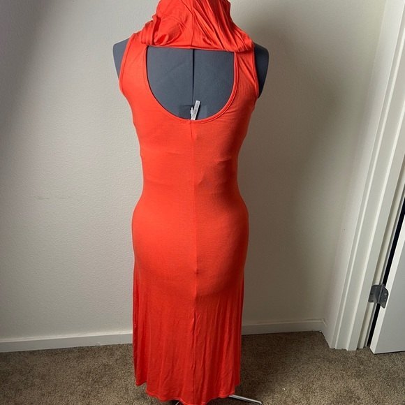 COii Large Orange Laceup Hood Sheer Summer Sleeveless Maxi - Picture 14 of 16